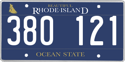 RI license plate 380121