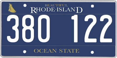 RI license plate 380122