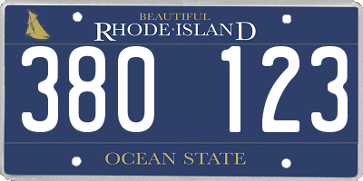 RI license plate 380123