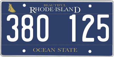 RI license plate 380125