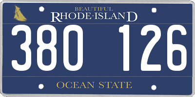 RI license plate 380126