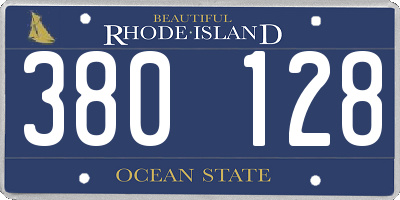 RI license plate 380128