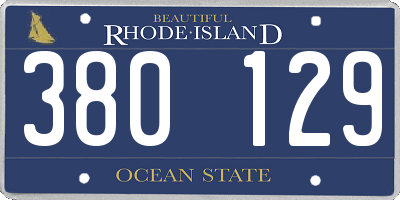 RI license plate 380129