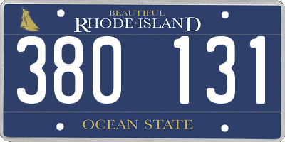 RI license plate 380131