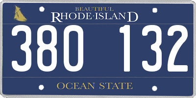 RI license plate 380132