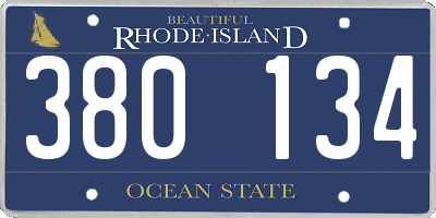 RI license plate 380134