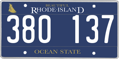 RI license plate 380137
