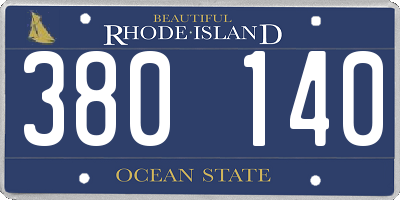 RI license plate 380140