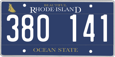 RI license plate 380141