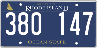 RI license plate 380147