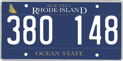 RI license plate 380148