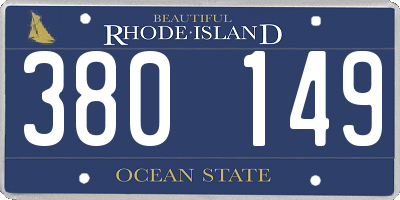 RI license plate 380149