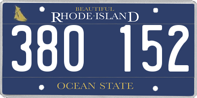 RI license plate 380152