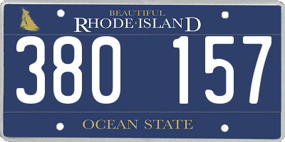 RI license plate 380157