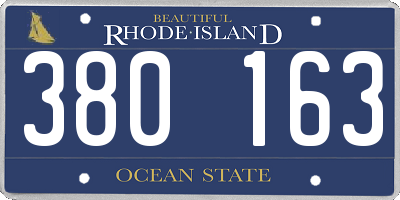 RI license plate 380163