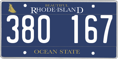 RI license plate 380167