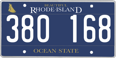 RI license plate 380168