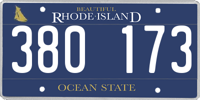RI license plate 380173