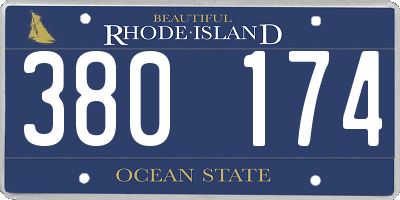 RI license plate 380174