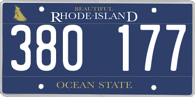 RI license plate 380177
