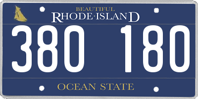 RI license plate 380180