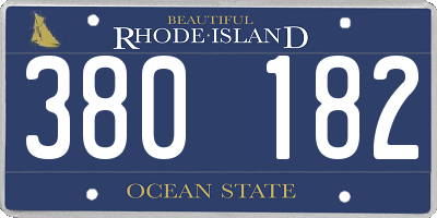 RI license plate 380182
