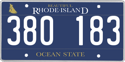 RI license plate 380183