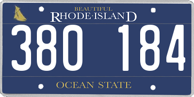 RI license plate 380184