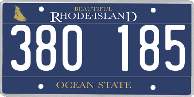 RI license plate 380185