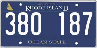 RI license plate 380187