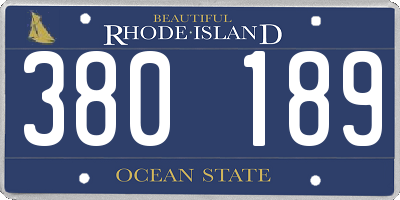 RI license plate 380189