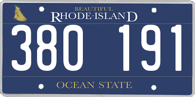 RI license plate 380191