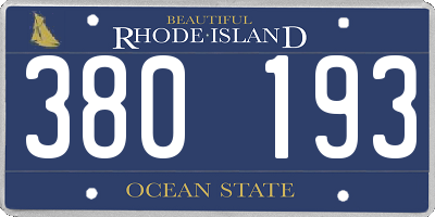 RI license plate 380193