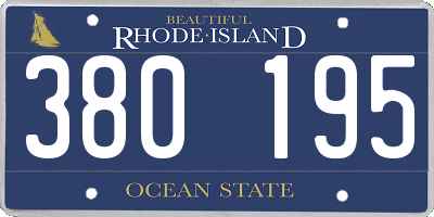 RI license plate 380195
