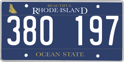 RI license plate 380197