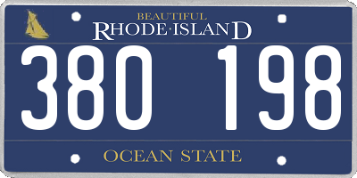 RI license plate 380198