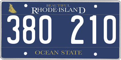 RI license plate 380210