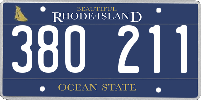 RI license plate 380211