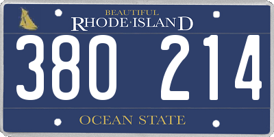 RI license plate 380214