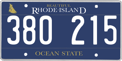 RI license plate 380215
