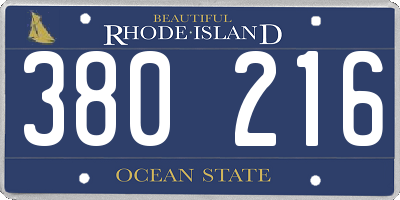 RI license plate 380216