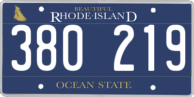 RI license plate 380219