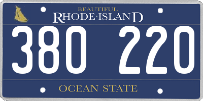 RI license plate 380220