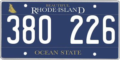 RI license plate 380226