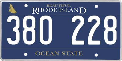 RI license plate 380228