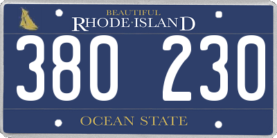 RI license plate 380230