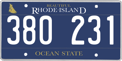 RI license plate 380231
