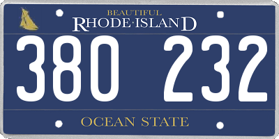 RI license plate 380232