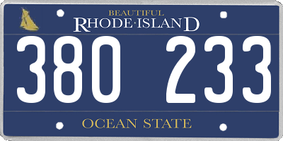 RI license plate 380233