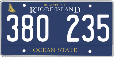 RI license plate 380235